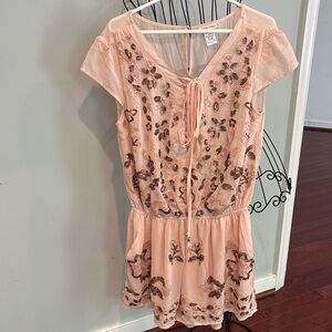 🎀 Main Strip Pink Sequin Romper, Barbie, NFR Fashion, Women’s dress bridal L